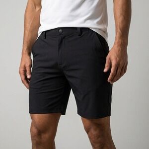 Redvanly Mens Performance Shorts Black Stretch Golf Athletic Casual Sz M
